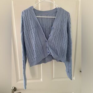 ZAFUL Periwinkle Cable Knit Sweater